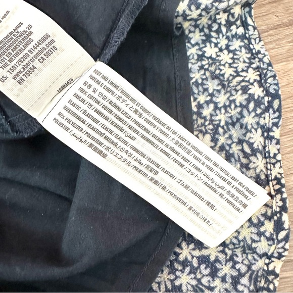 Abercrombie & Fitch Floral Daisy Tie Strap Ruffle Mini Dress Prairie Boho Blue M - Picture 8 of 9